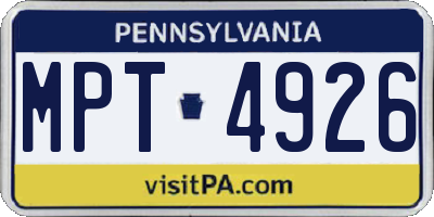 PA license plate MPT4926
