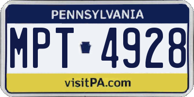 PA license plate MPT4928