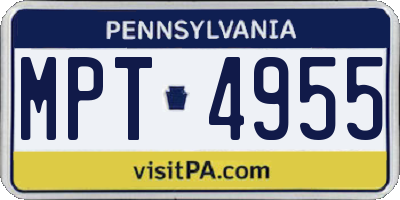 PA license plate MPT4955