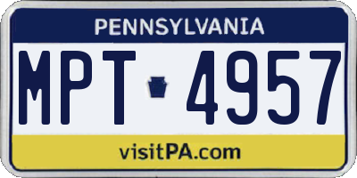 PA license plate MPT4957