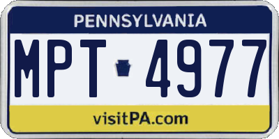 PA license plate MPT4977