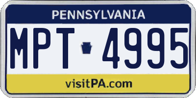 PA license plate MPT4995