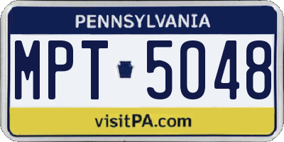 PA license plate MPT5048