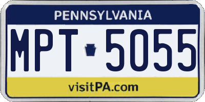 PA license plate MPT5055