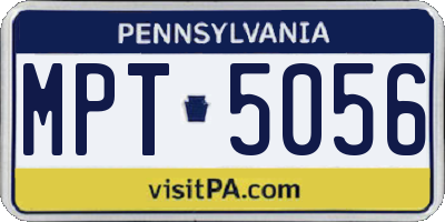 PA license plate MPT5056