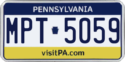 PA license plate MPT5059