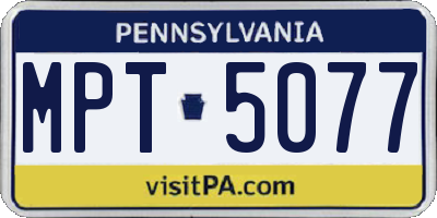PA license plate MPT5077