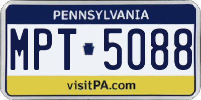 PA license plate MPT5088