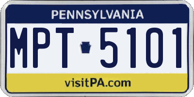 PA license plate MPT5101