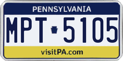 PA license plate MPT5105