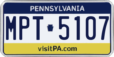 PA license plate MPT5107