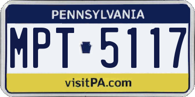 PA license plate MPT5117