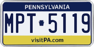 PA license plate MPT5119