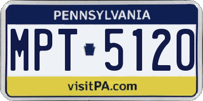 PA license plate MPT5120
