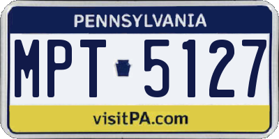 PA license plate MPT5127