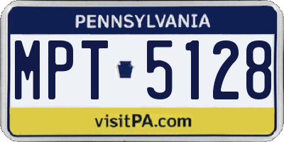 PA license plate MPT5128