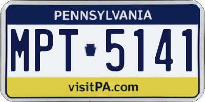 PA license plate MPT5141