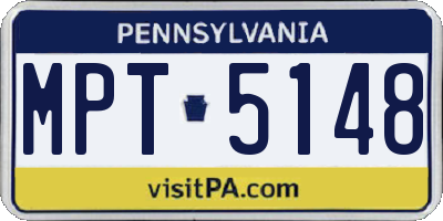 PA license plate MPT5148