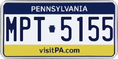 PA license plate MPT5155