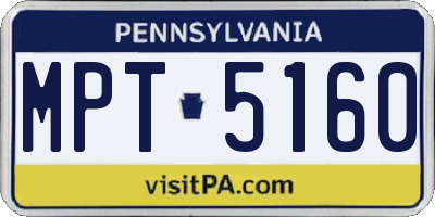 PA license plate MPT5160