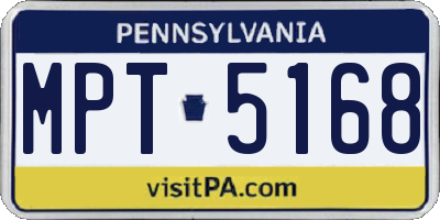 PA license plate MPT5168