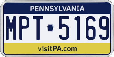 PA license plate MPT5169