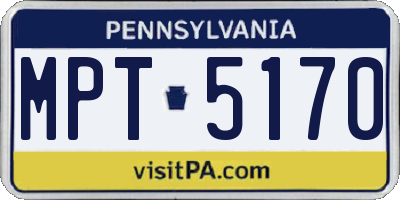 PA license plate MPT5170