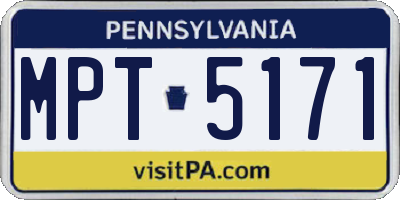 PA license plate MPT5171
