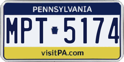 PA license plate MPT5174