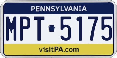 PA license plate MPT5175