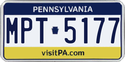 PA license plate MPT5177