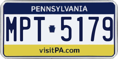 PA license plate MPT5179