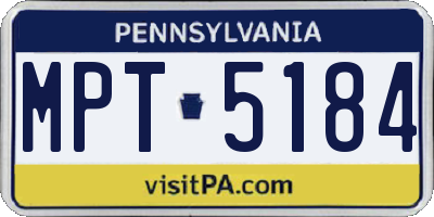 PA license plate MPT5184
