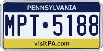 PA license plate MPT5188