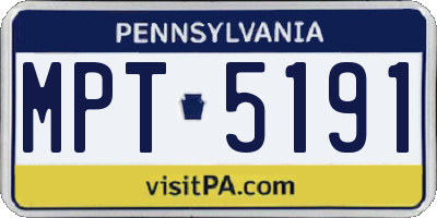PA license plate MPT5191