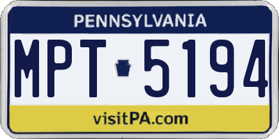 PA license plate MPT5194