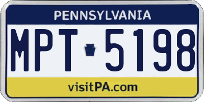 PA license plate MPT5198