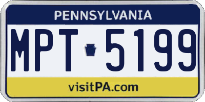 PA license plate MPT5199