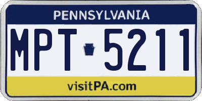 PA license plate MPT5211