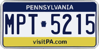 PA license plate MPT5215
