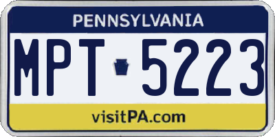 PA license plate MPT5223