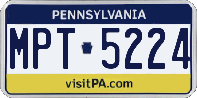PA license plate MPT5224