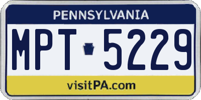 PA license plate MPT5229
