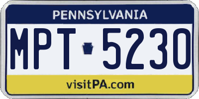 PA license plate MPT5230