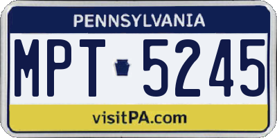PA license plate MPT5245