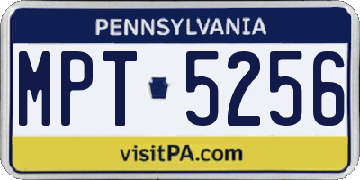 PA license plate MPT5256