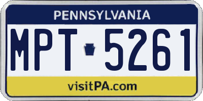 PA license plate MPT5261