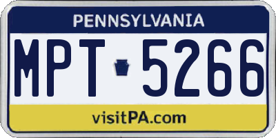 PA license plate MPT5266