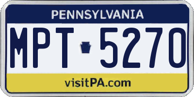 PA license plate MPT5270