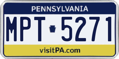 PA license plate MPT5271